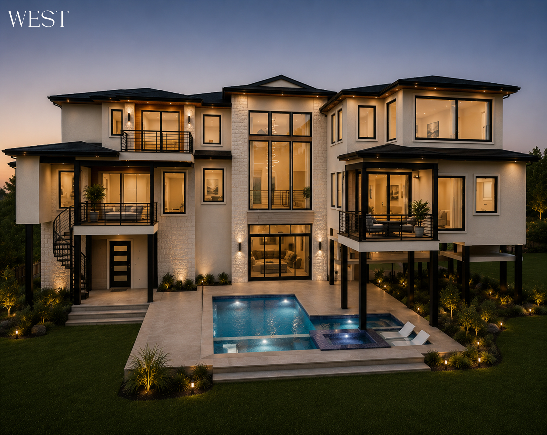 Southlake home exterior — West view